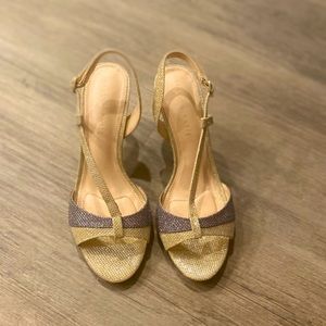 Gold with silver, Kelly and Katie high heels.